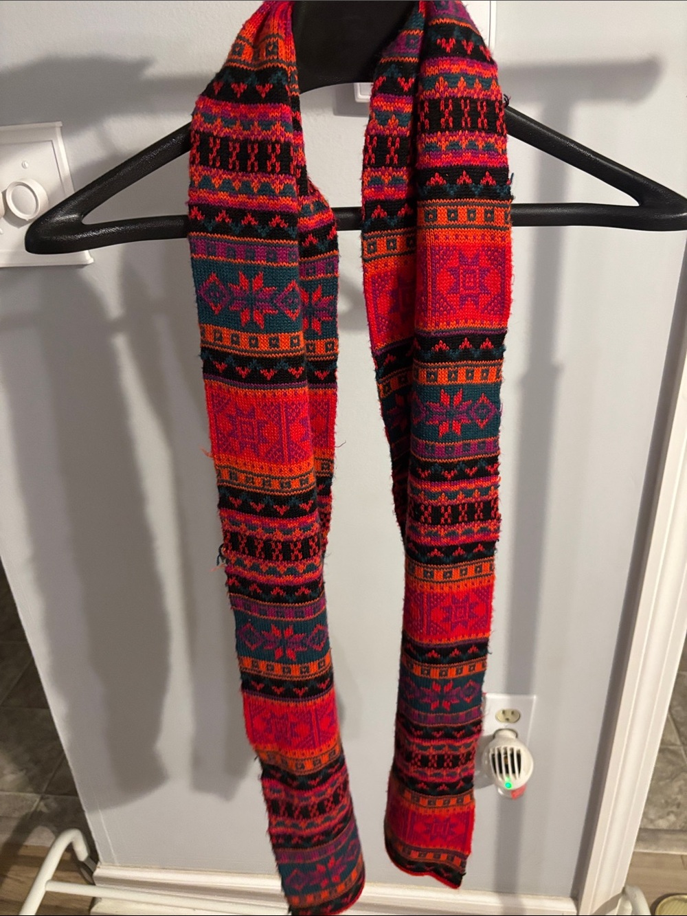 Vintage 90s Butter Soft Fair Isle Winter Patterned Knit Scarf